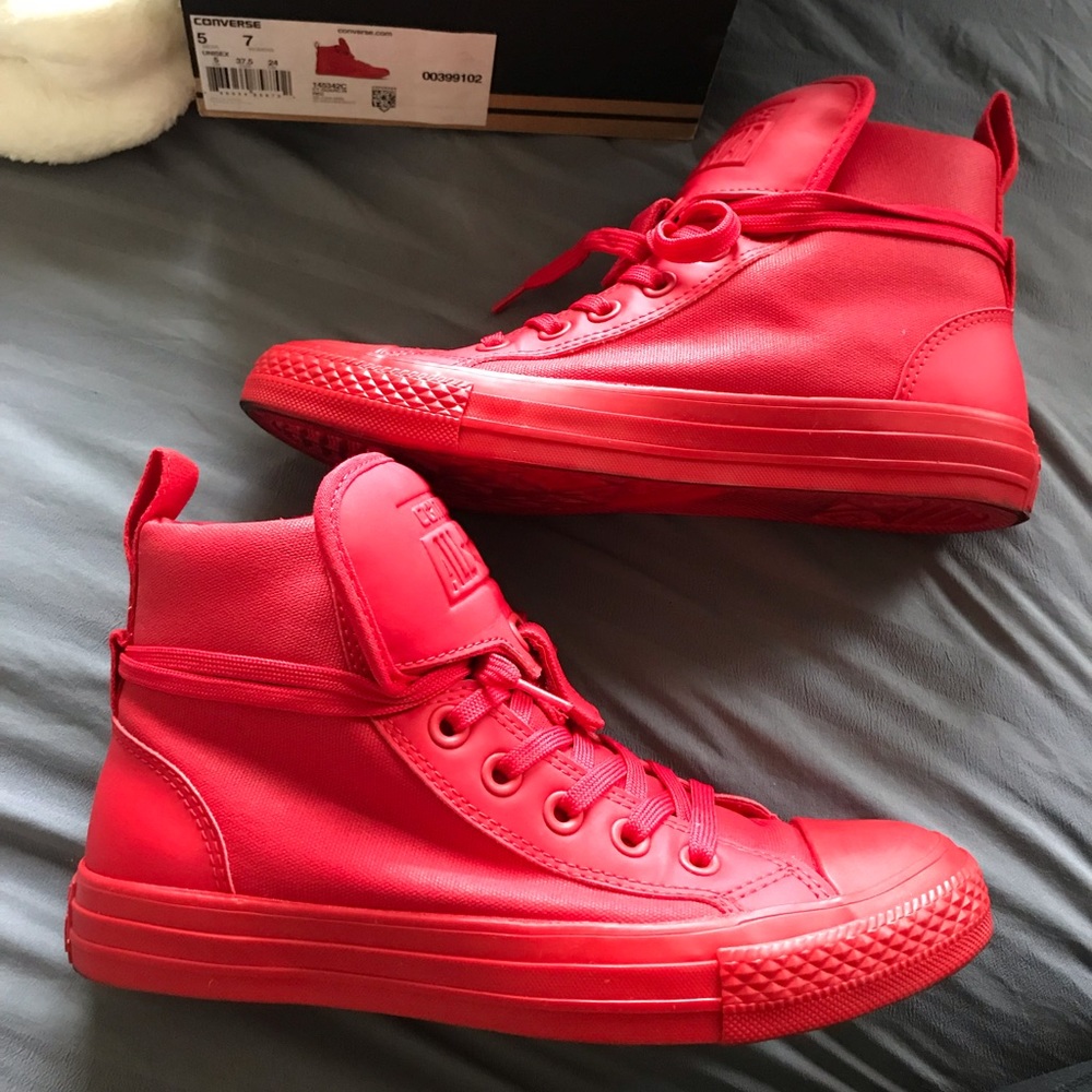 Red high top converse